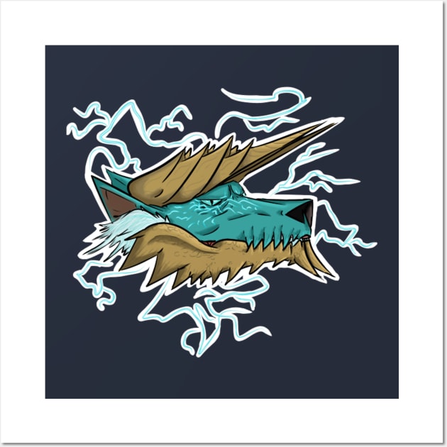 Lightning Zinogre Headshot Wall Art by mtndew3301@gmail.com